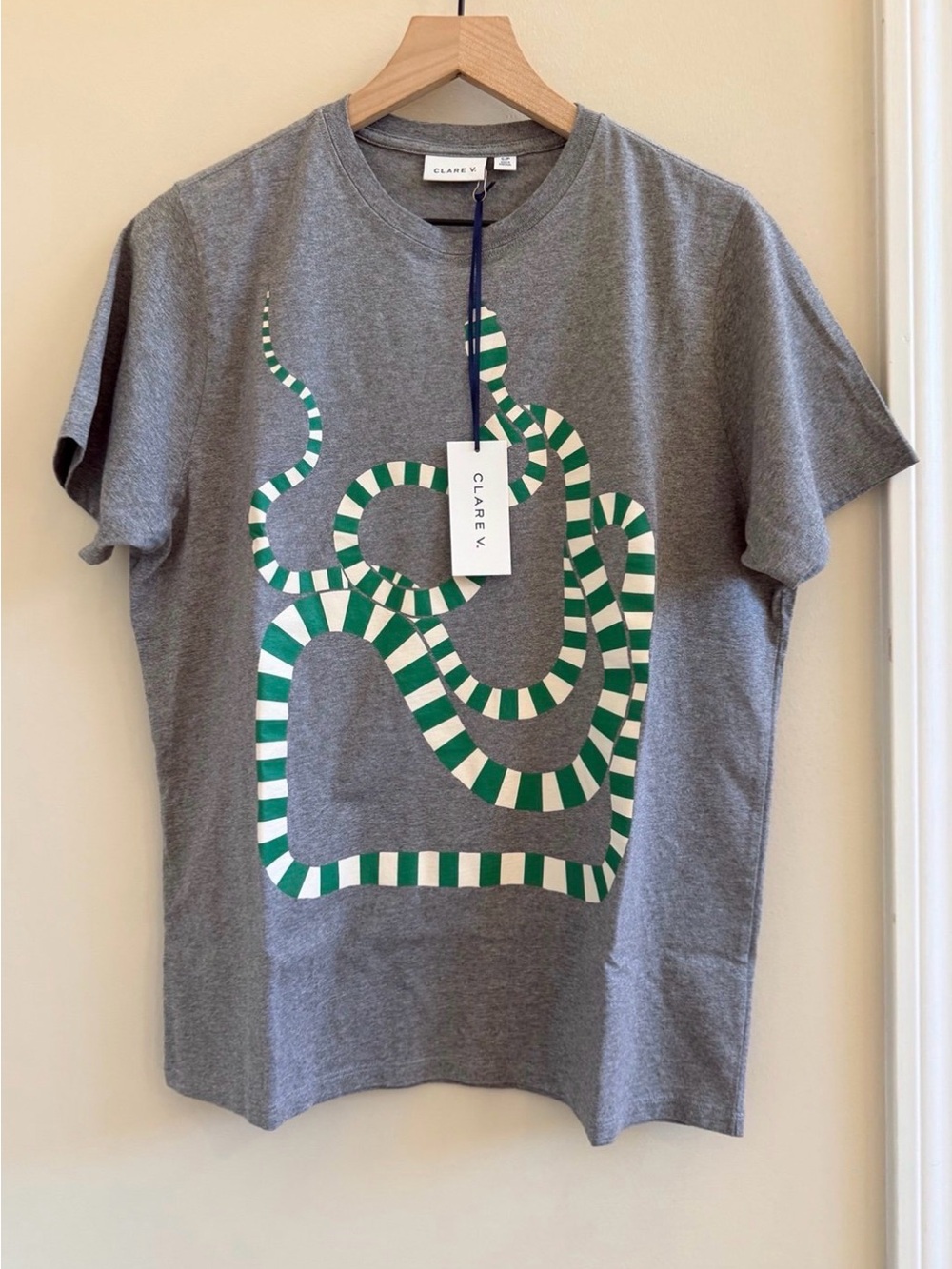 Clare V Gray snake original Tee NWT $125
